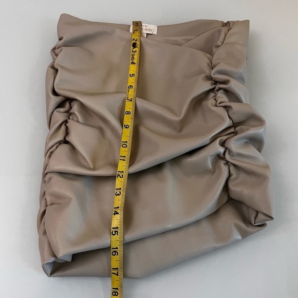 Ronny Kobo Ruched Vegan Leather Asymmetrical Tube Top - Picture 4 of 10